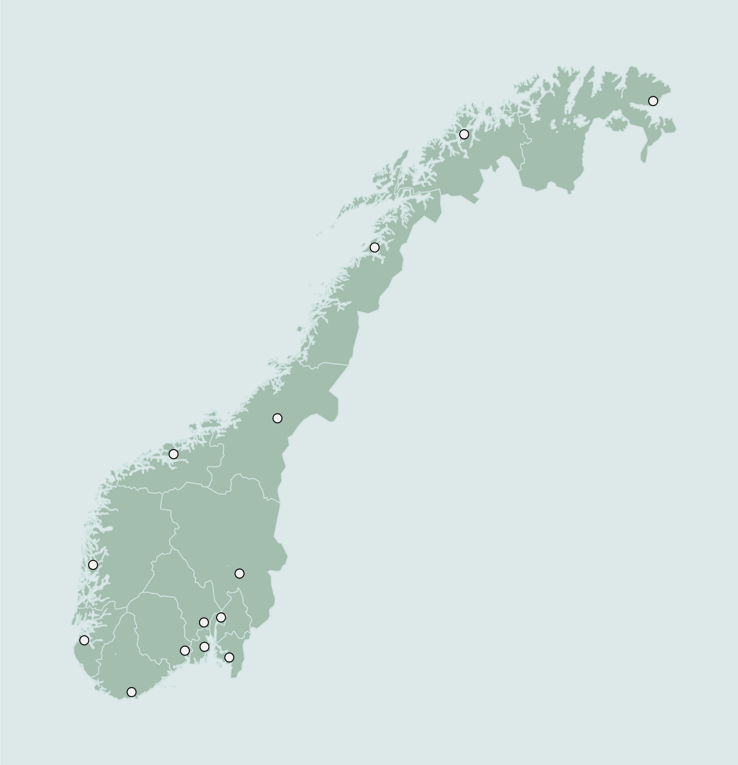 Norge: Fylkeshovedsteder