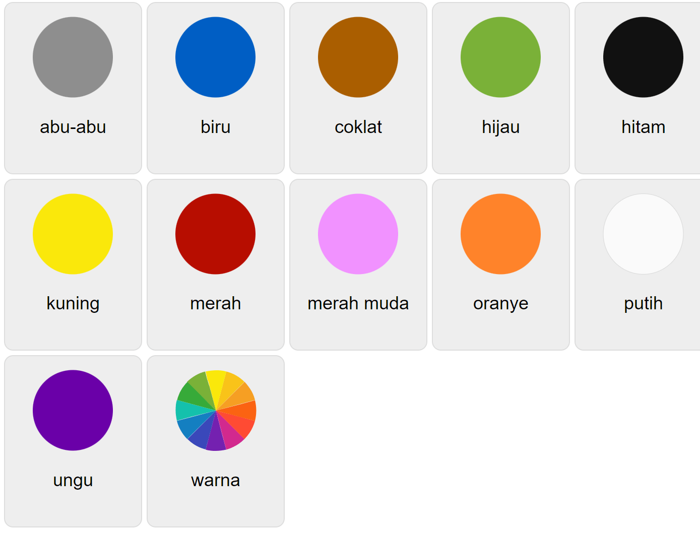 Colors in Indonesian