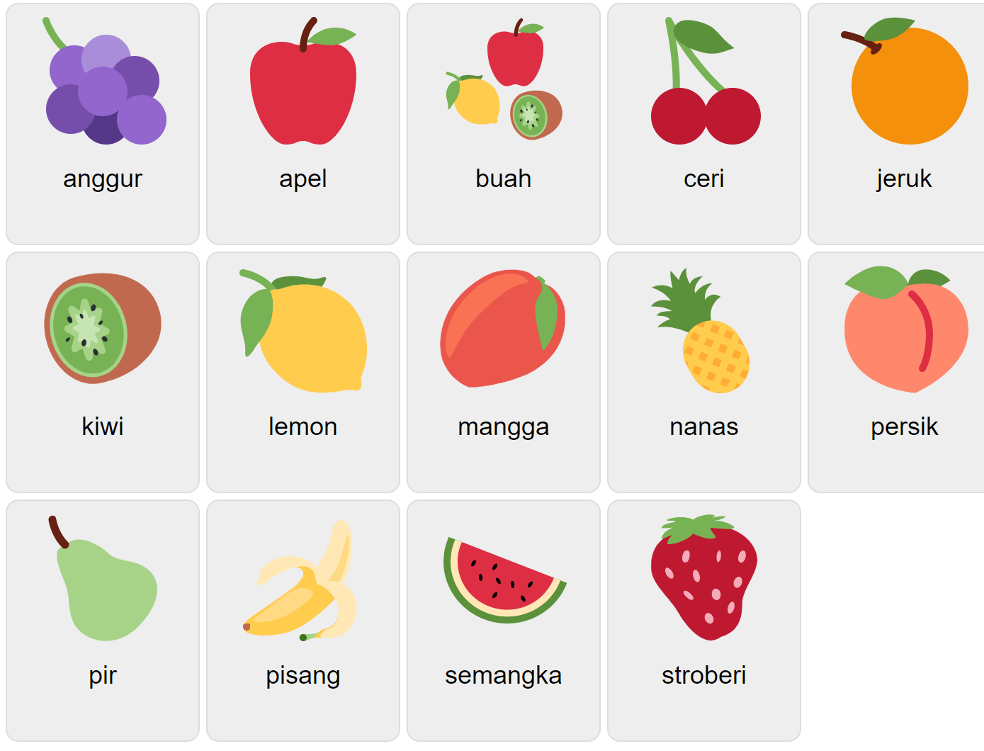 Fruits in Indonesian