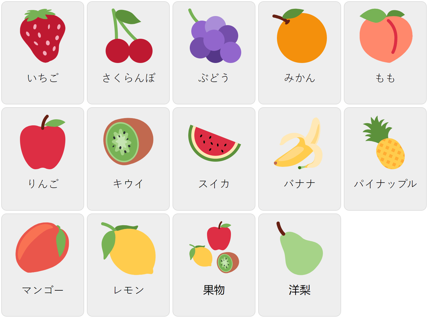 Fruits in Japanese