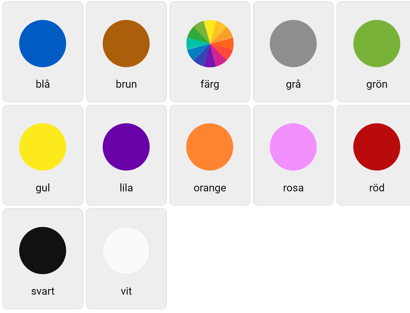 Colors in Swedish